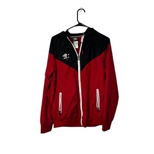 Red and black umbro windbreaker